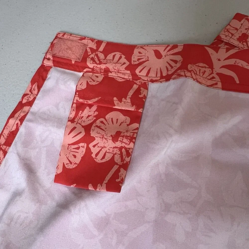 Ripskirt Hawaii Length 2 Wrap Skirt Large Coral Paia Maui Floral Travel Active L